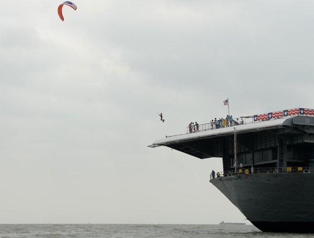 uss lexington kite jump - USS Lexington Kite Jump: Making of