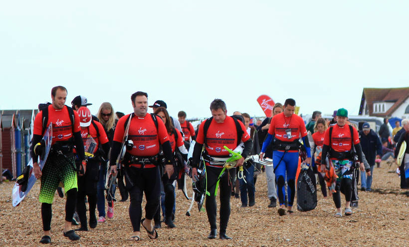 Kitesurfers walking on the beach - Registration launches for VKSA 2015