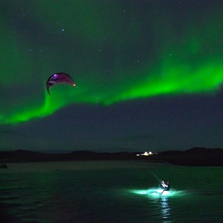 kiting under the northern lights 450x450 - Kiting under the Northern Lights