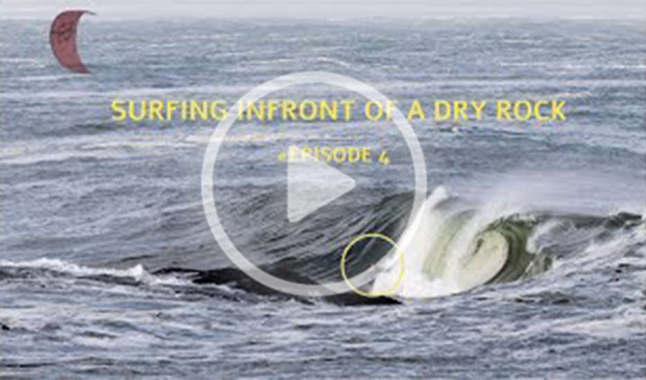 Untitled 2 - Surfing, Kitesurfing and Bodyboarding a Wave onto Dry Rock